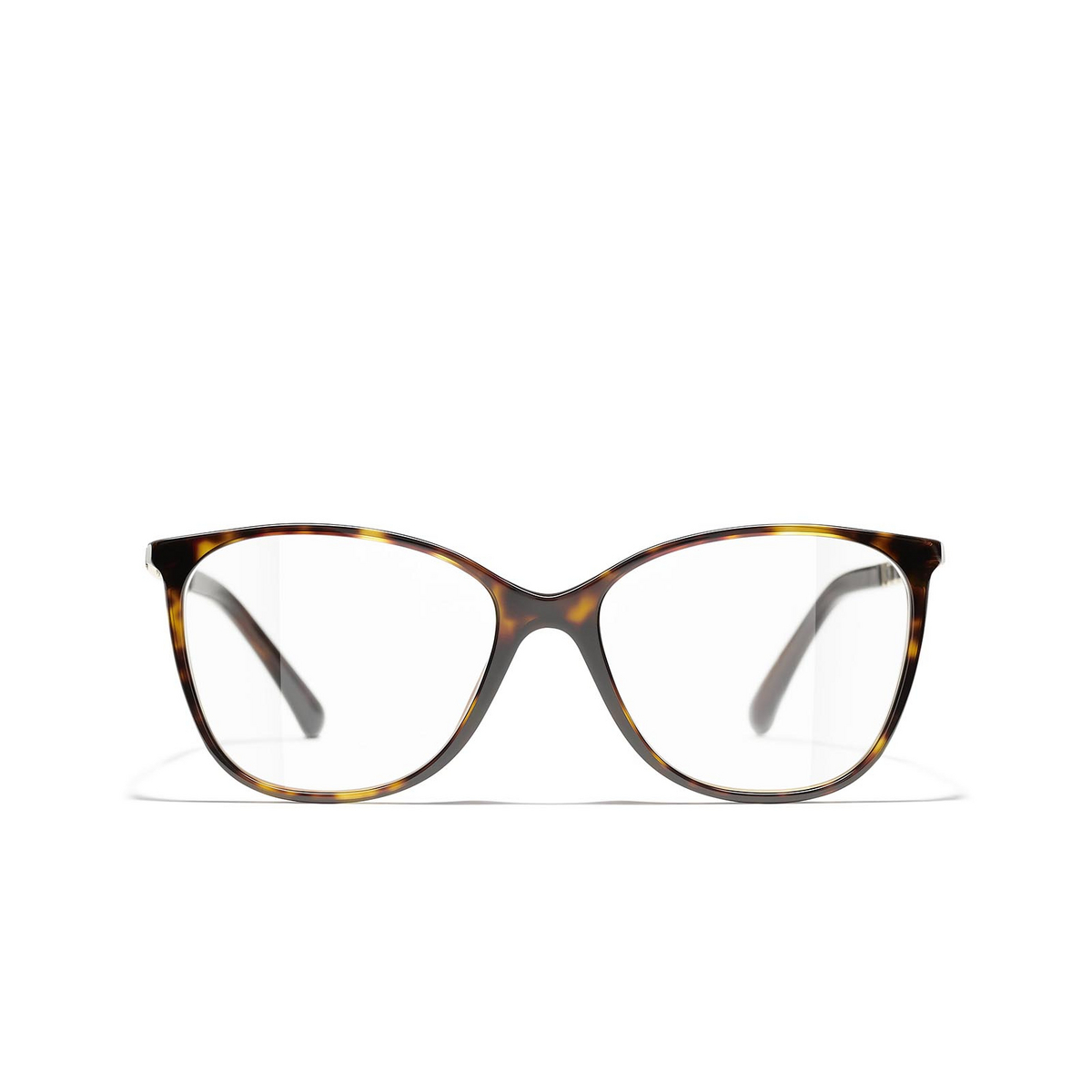CHANEL square Eyeglasses C714 Dark Tortoise - front view