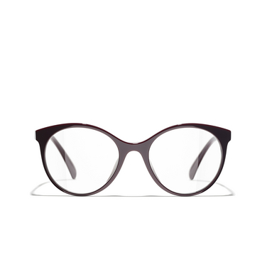 CHANEL pantos Eyeglasses 1448 red & dark silver - front view