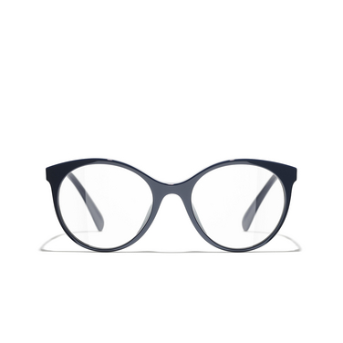 CHANEL pantos Eyeglasses 1643 blue & silver - front view