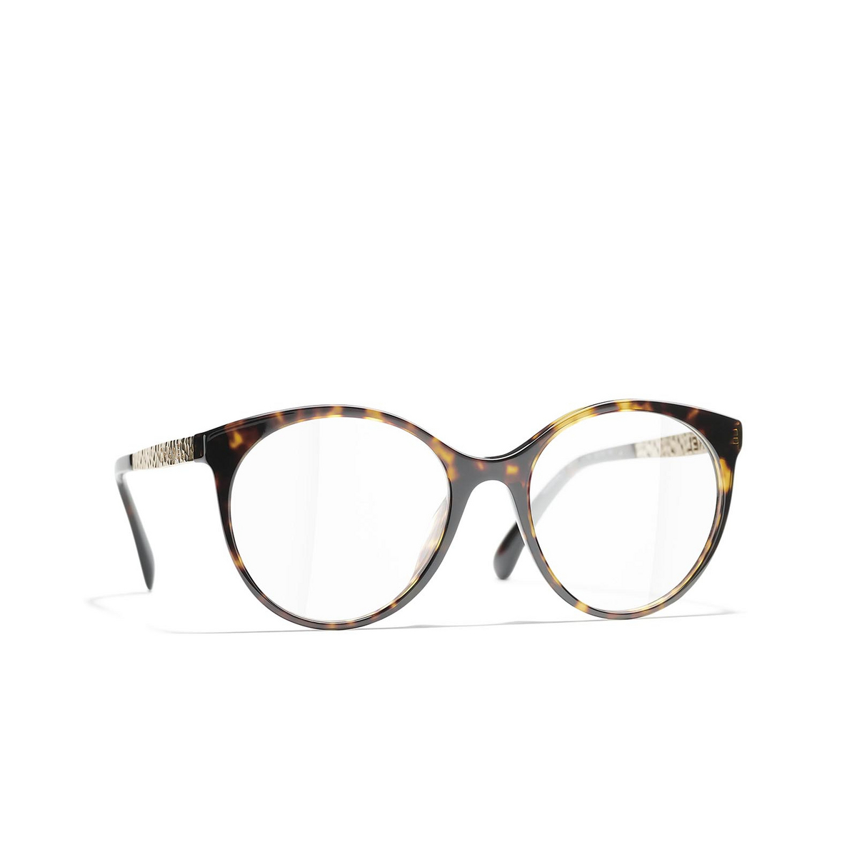 CHANEL pantos Eyeglasses C714 Dark Tortoise - three-quarters view