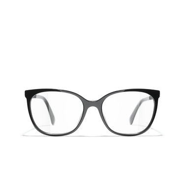 CHANEL square Eyeglasses C888 black - front view