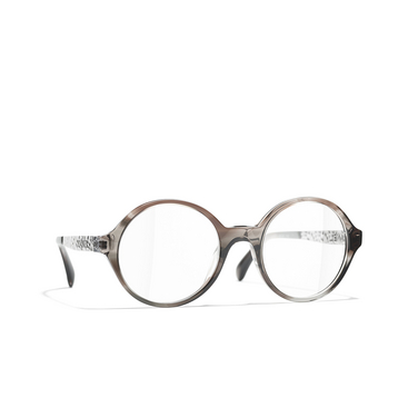 Gafas para graduar redondas CHANEL 1678 transparent gray - Vista tres cuartos