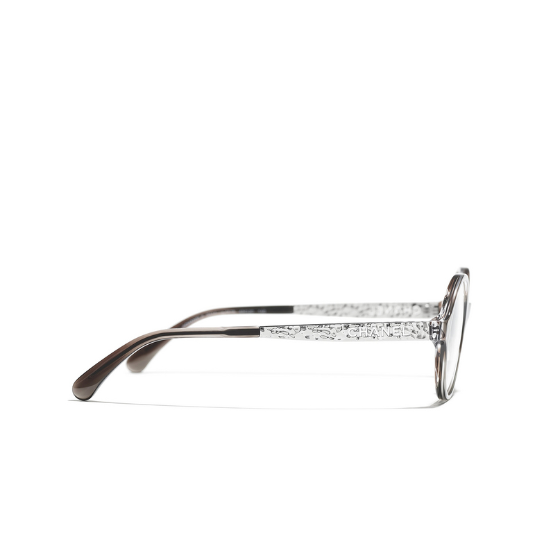 CHANEL round Eyeglasses 1678 transparent gray