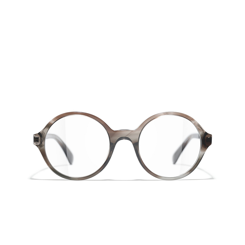 CHANEL round Eyeglasses 1678 transparent gray