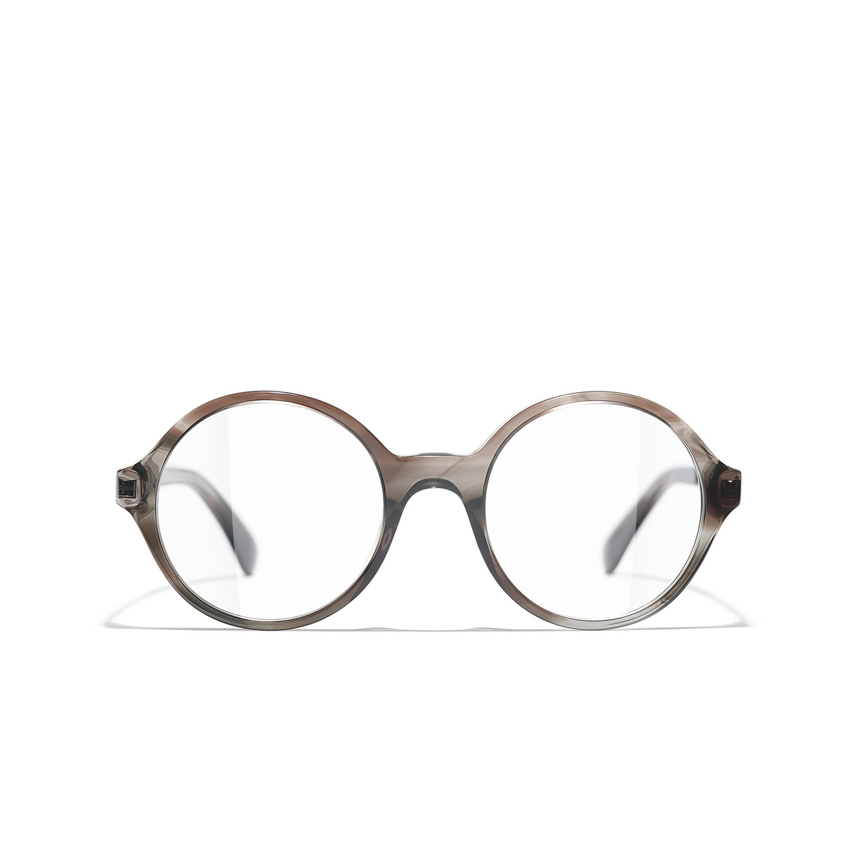 CHANEL round Eyeglasses 1678 Transparent Gray - front view