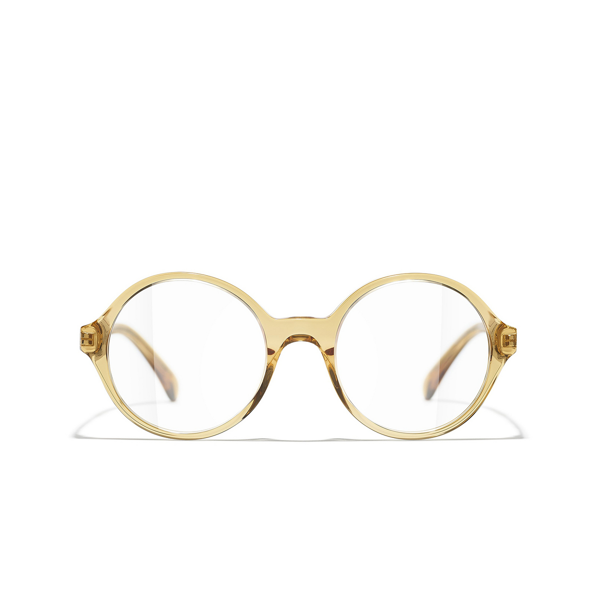 CHANEL round Eyeglasses 1688 Yellow - front view