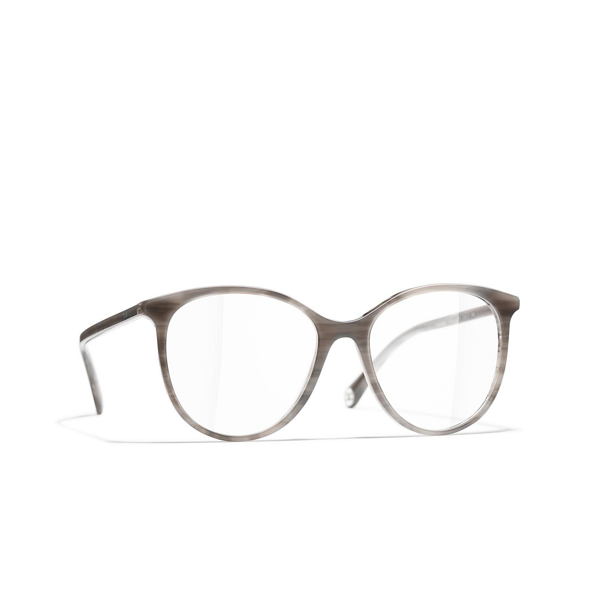 CHANEL pantos Eyeglasses 1687 Transparent Grey - three-quarters view