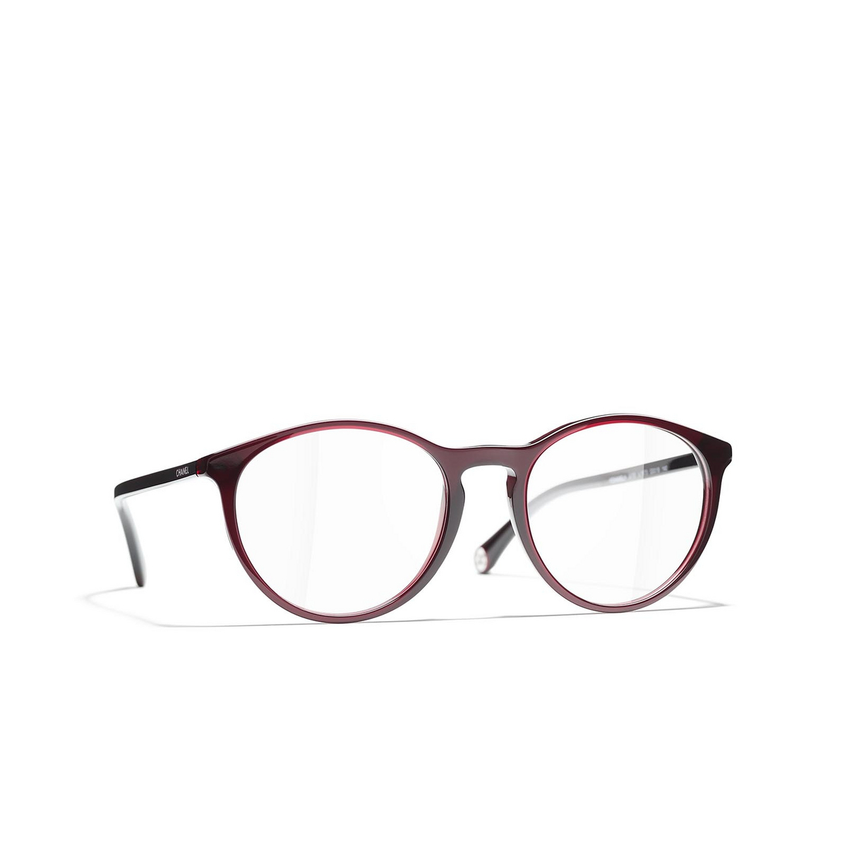 CHANEL pantos Eyeglasses 1673 Dark Red - three-quarters view