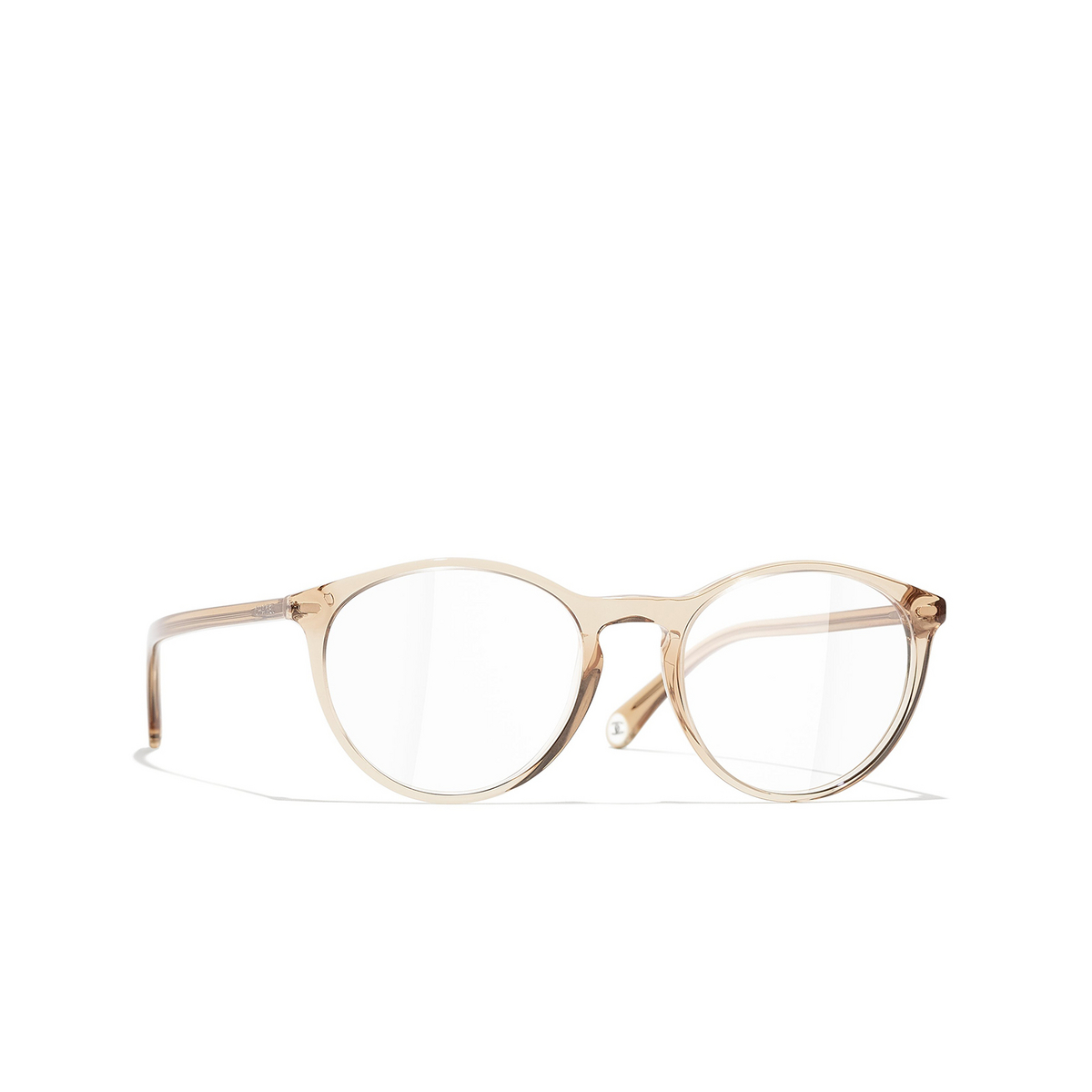 CHANEL pantos Eyeglasses 1708 Transparent Yellow - three-quarters view