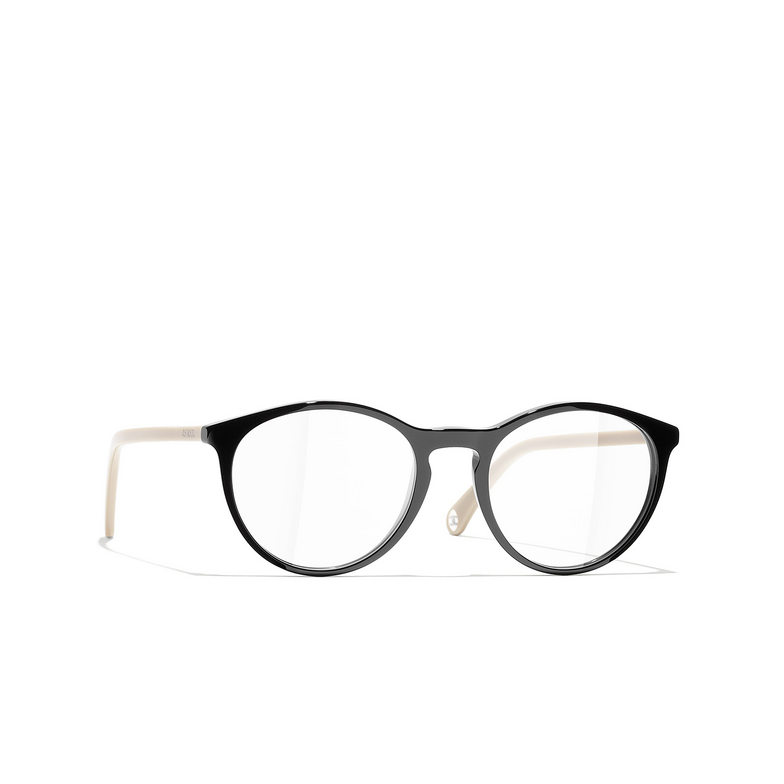 CHANEL pantos Eyeglasses C942 black & beige