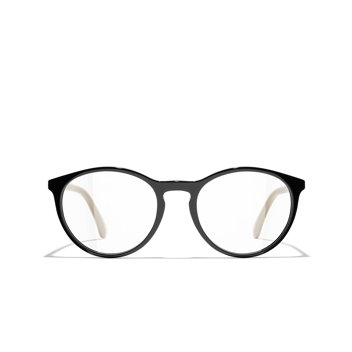 CHANEL pantos Eyeglasses C942 Black & Beige - front view