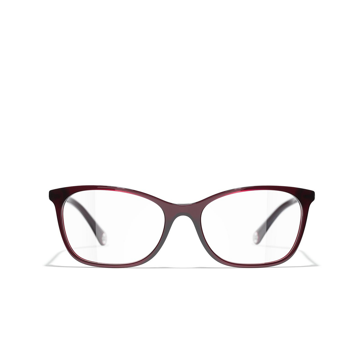 CHANEL rectangle Eyeglasses 1673 Dark Red - front view