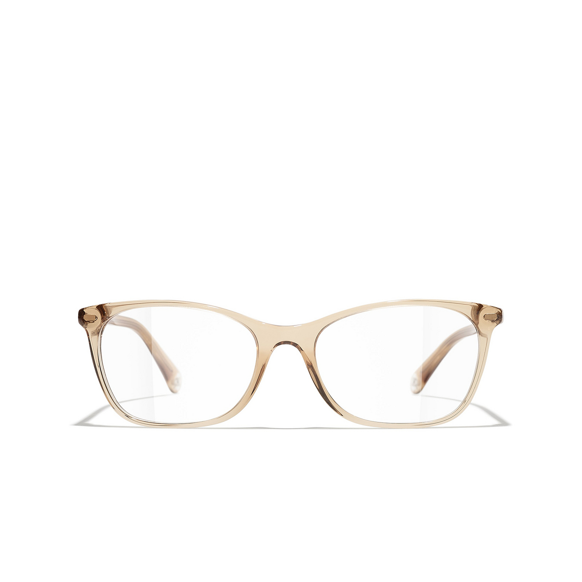 CHANEL rectangle Eyeglasses 1708 Transparent Yellow - front view