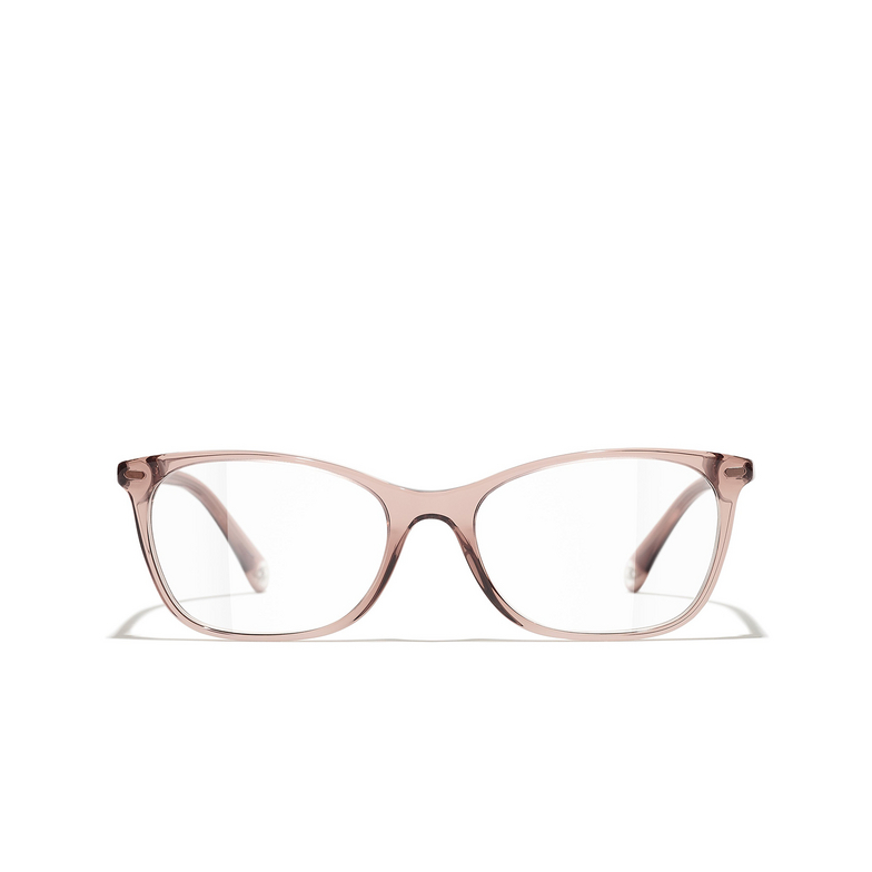 CHANEL rectangle Eyeglasses 1709 transparent brown