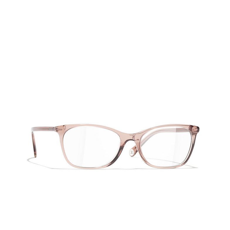CHANEL rectangle Eyeglasses 1709 transparent brown