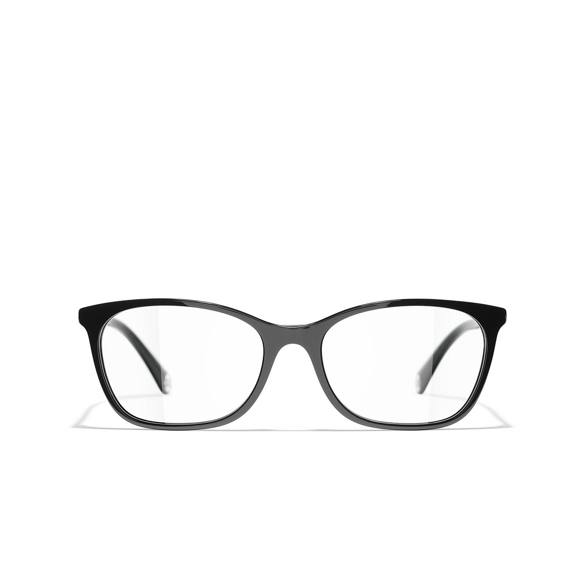 CHANEL rectangle Eyeglasses C501 Black - front view