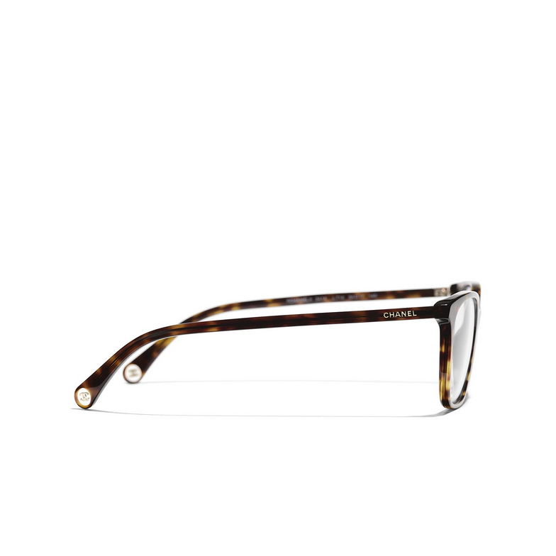CHANEL rectangle Eyeglasses C714 dark tortoise
