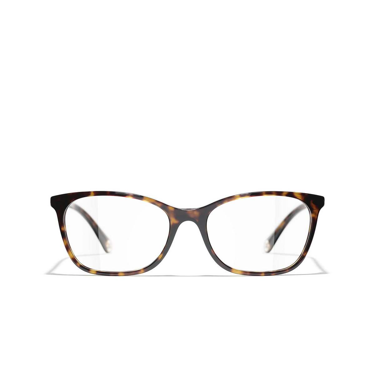 CHANEL rectangle Eyeglasses C714 Dark Tortoise - front view