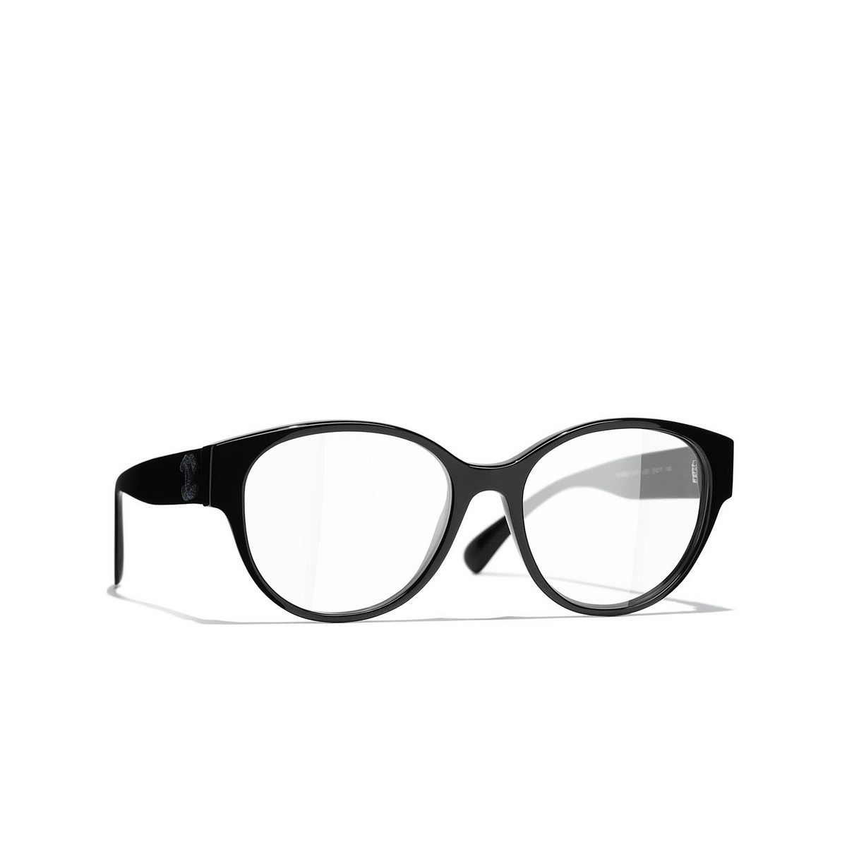 CHANEL pantos Eyeglasses C501 Black - three-quarters view