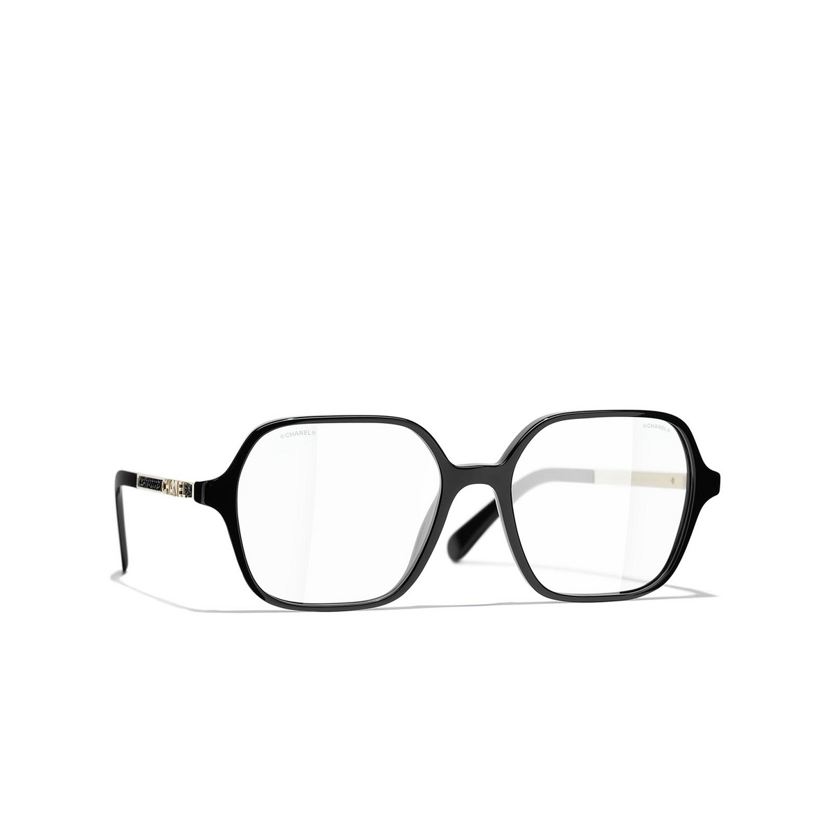 CHANEL square Eyeglasses C622SB Black - three-quarters view