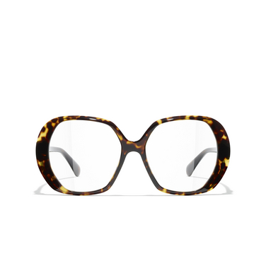 CHANEL square Eyeglasses c714 dark tortoise - front view