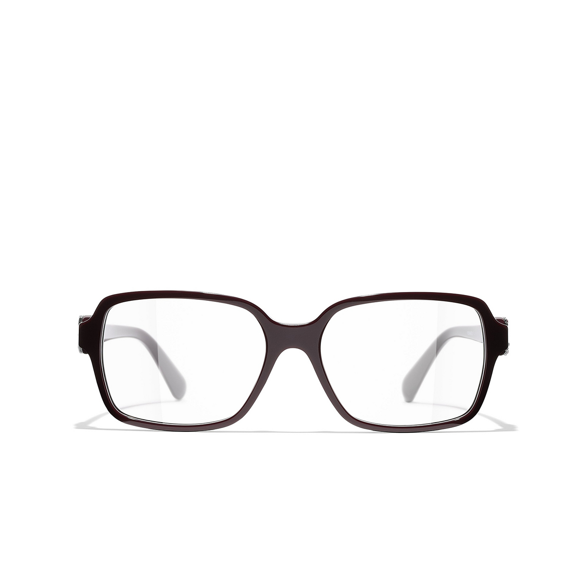 CHANEL square Eyeglasses 1448 Burgundy - front view
