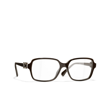 CHANEL square Eyeglasses 1460 brown - three-quarters view