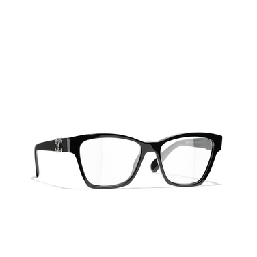 Gafas para graduar ojo de gato CHANEL C501 black - Vista tres cuartos