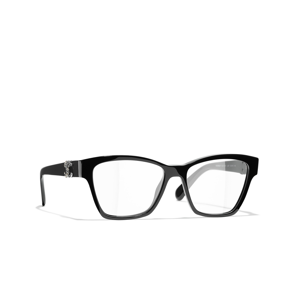 CHANEL cateye Eyeglasses C501 Black - three-quarters view