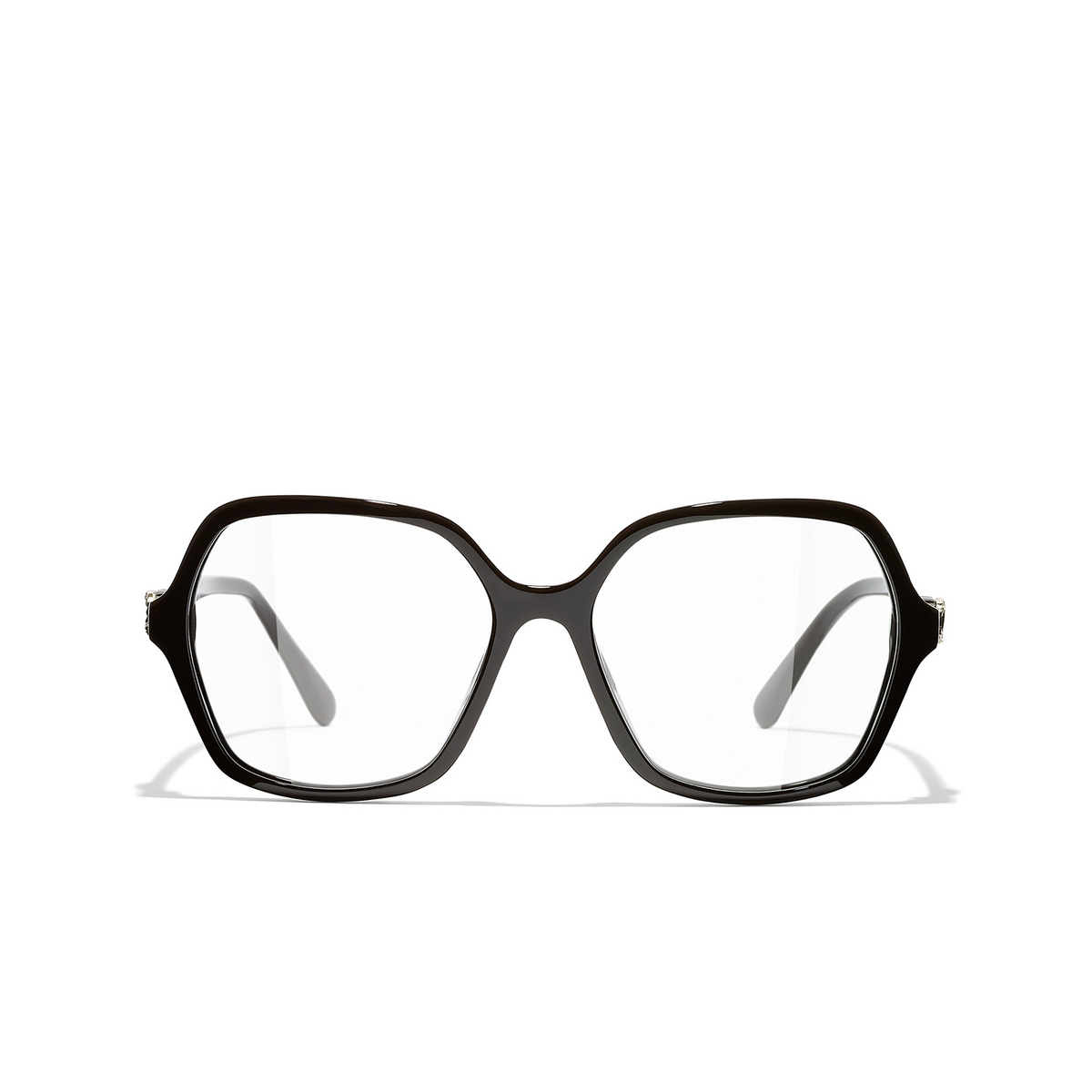 CHANEL square Eyeglasses 1460 Brown - front view