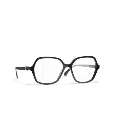 CHANEL square Eyeglasses 1702 dark green - three-quarters view