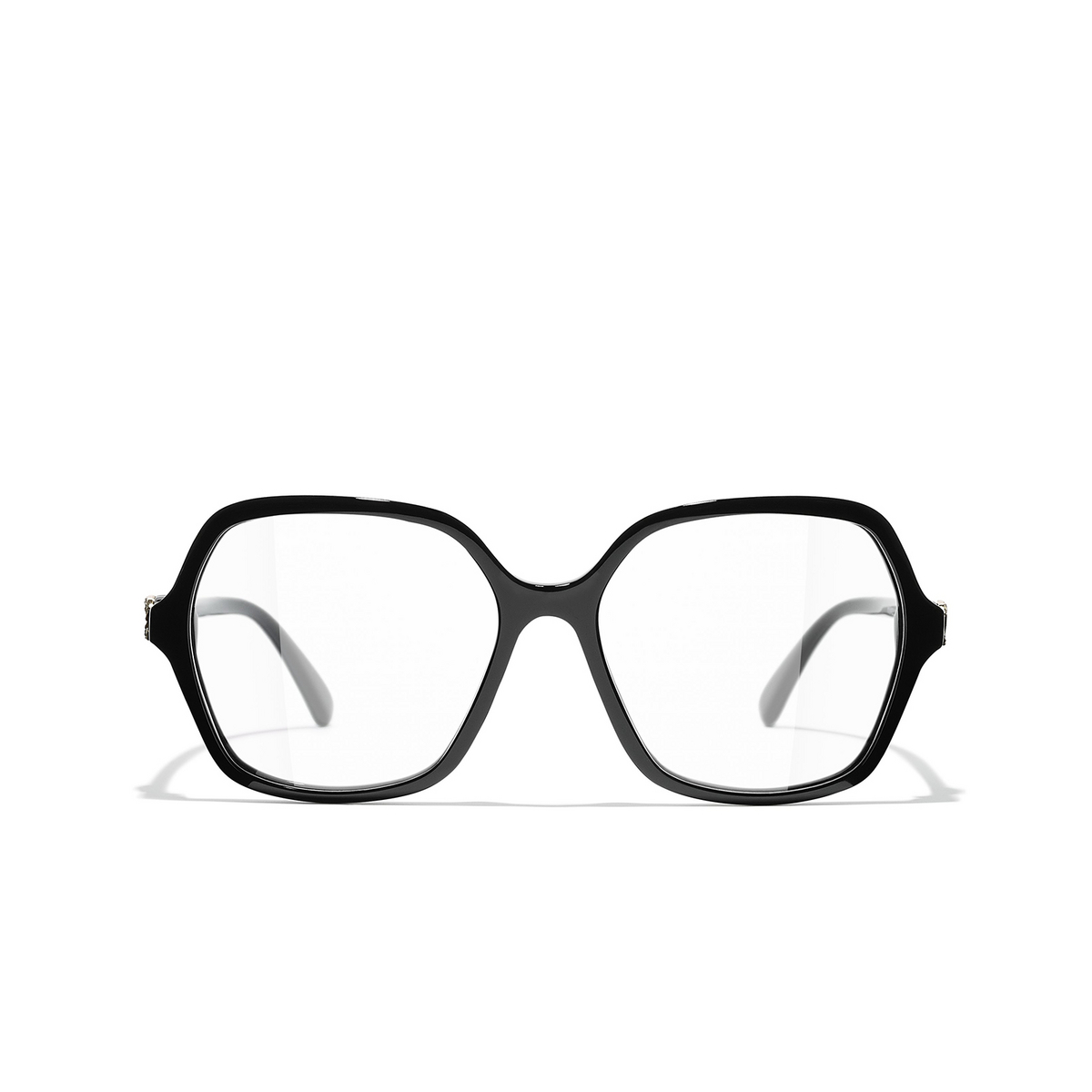 CHANEL square Eyeglasses C622 Black - front view