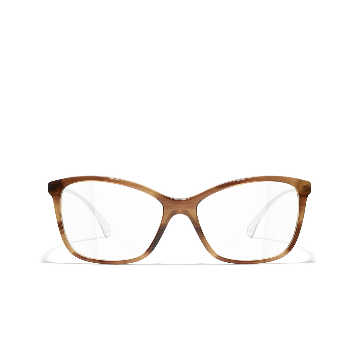 CHANEL rectangle Eyeglasses 1698 Brown - front view
