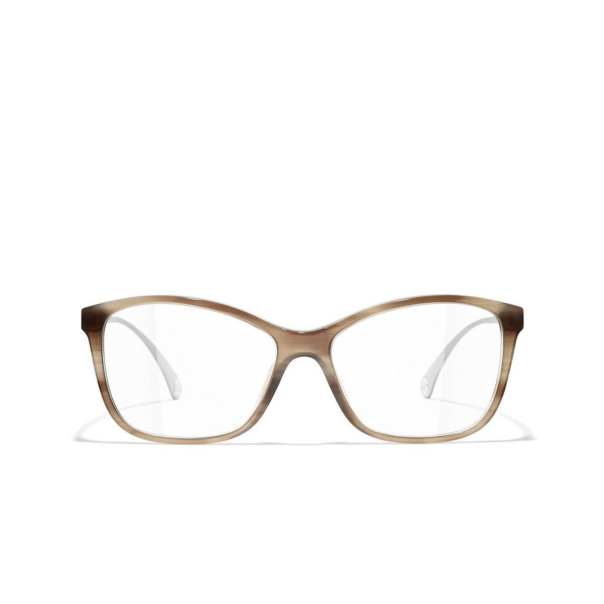 CHANEL rectangle Eyeglasses 1700 Brown - front view