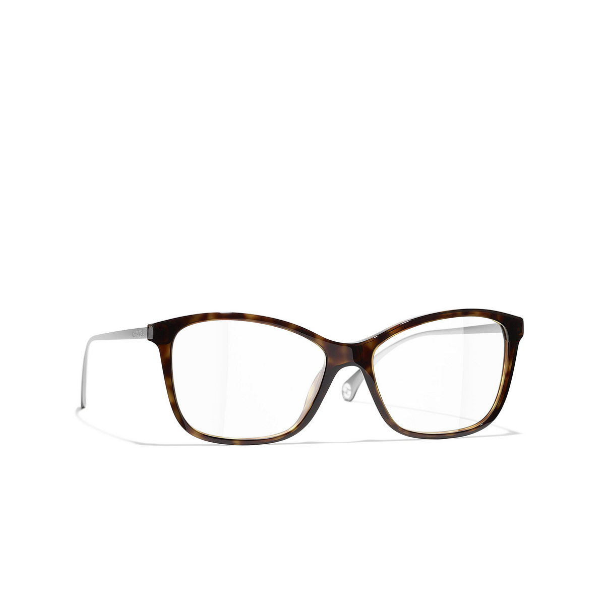 CHANEL rectangle Eyeglasses C714 Dark Tortoise - three-quarters view