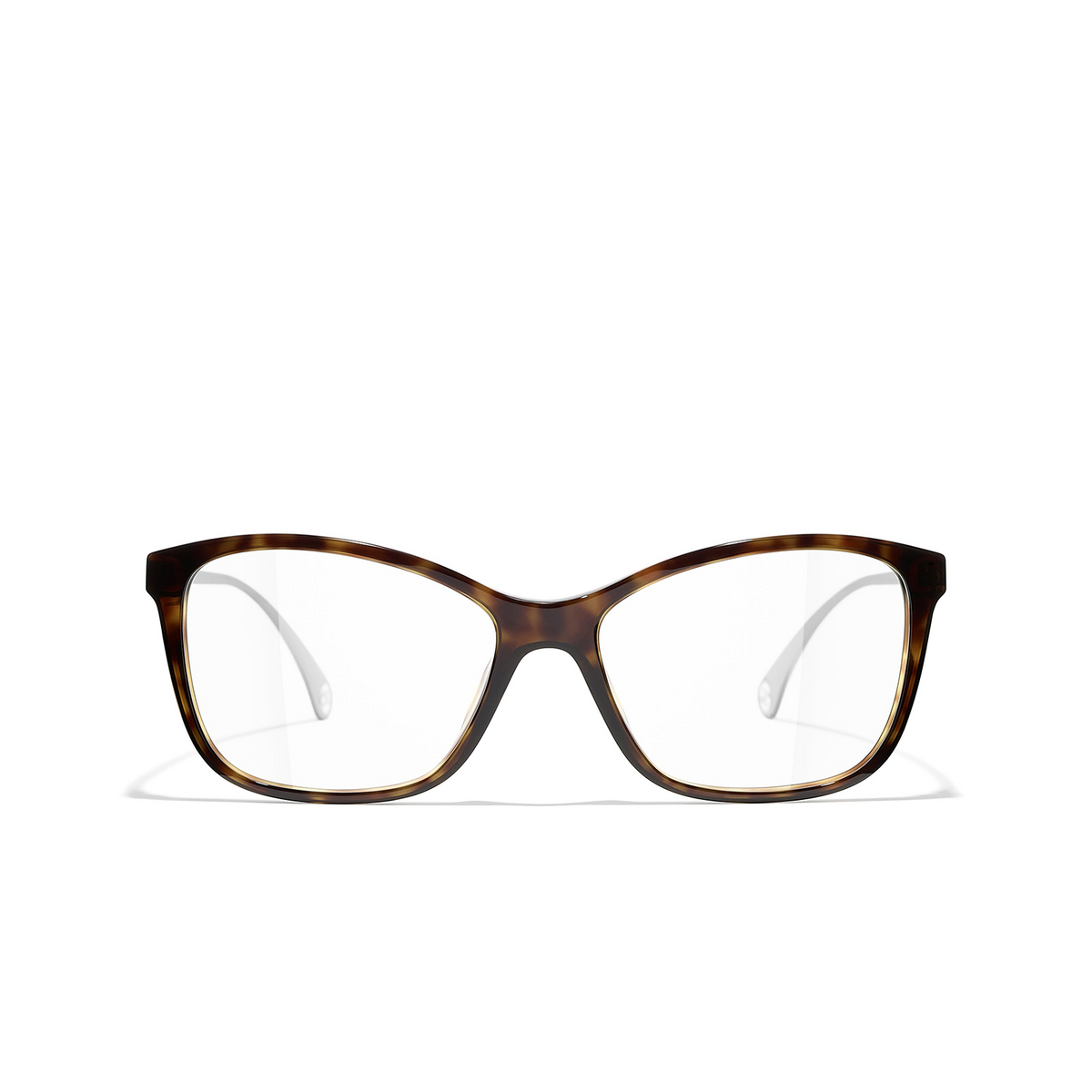 CHANEL rectangle Eyeglasses C714 Dark Tortoise - front view