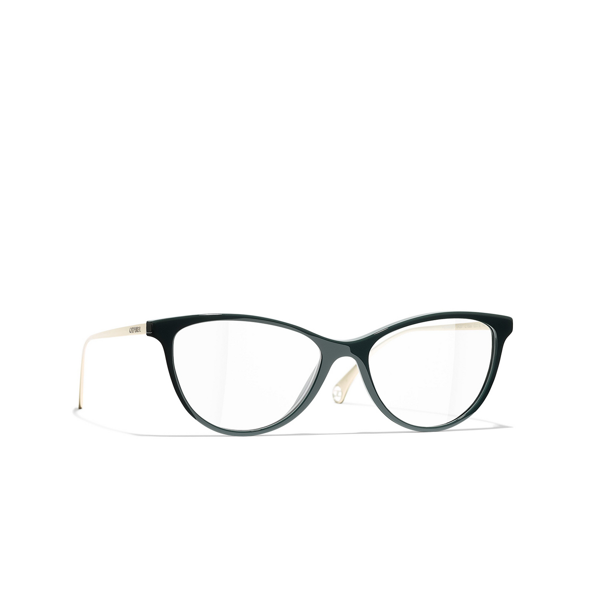 CHANEL cateye Eyeglasses 1699 Green - three-quarters view