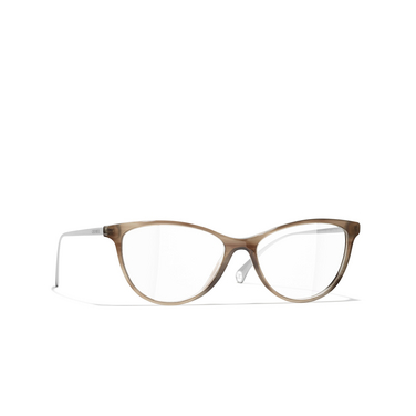 CHANEL cateye Eyeglasses 1700 brown - three-quarters view
