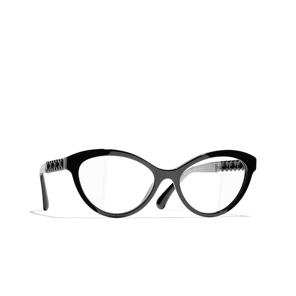 CHANEL cateye Eyeglasses C888 Black - three-quarters view