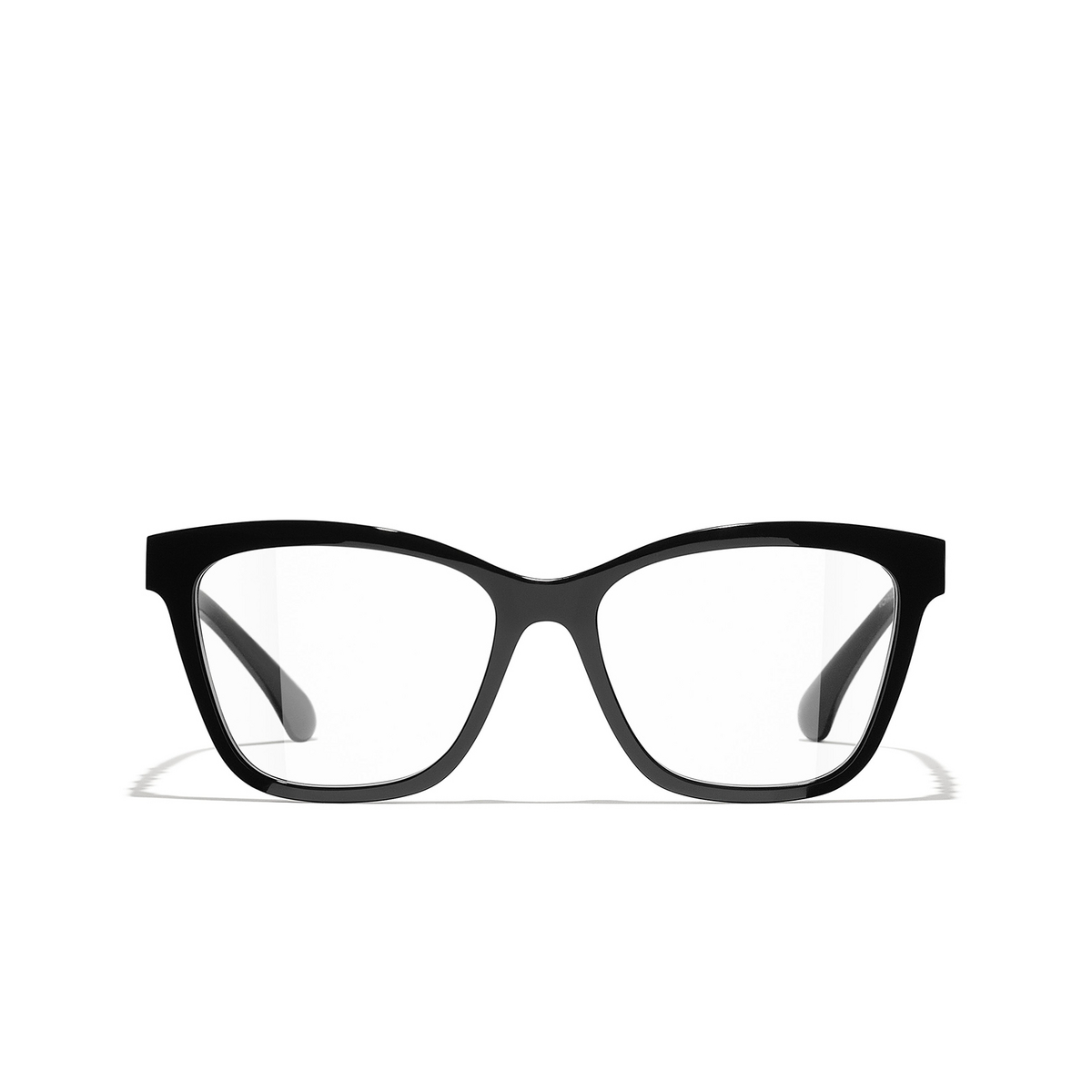 CHANEL square Eyeglasses C622 Black & Gold - front view