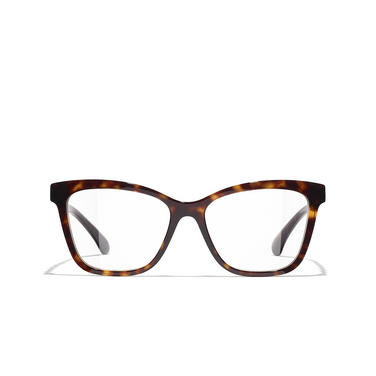 CHANEL square Eyeglasses C714 dark tortoise - front view
