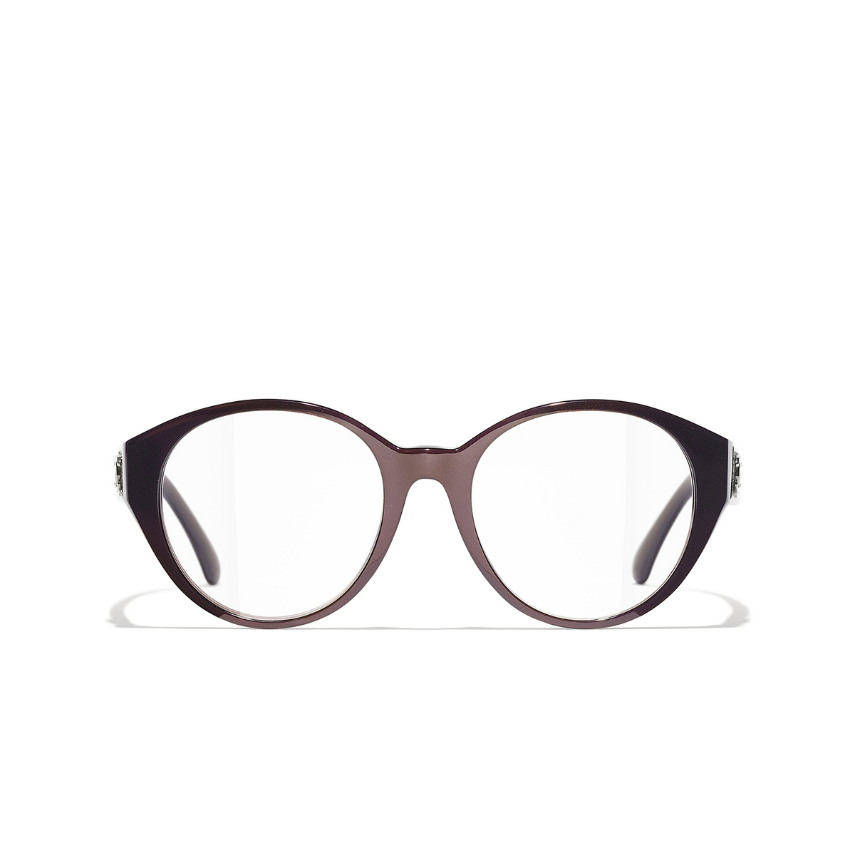 CHANEL round Eyeglasses 1705 Iridescent Red - front view