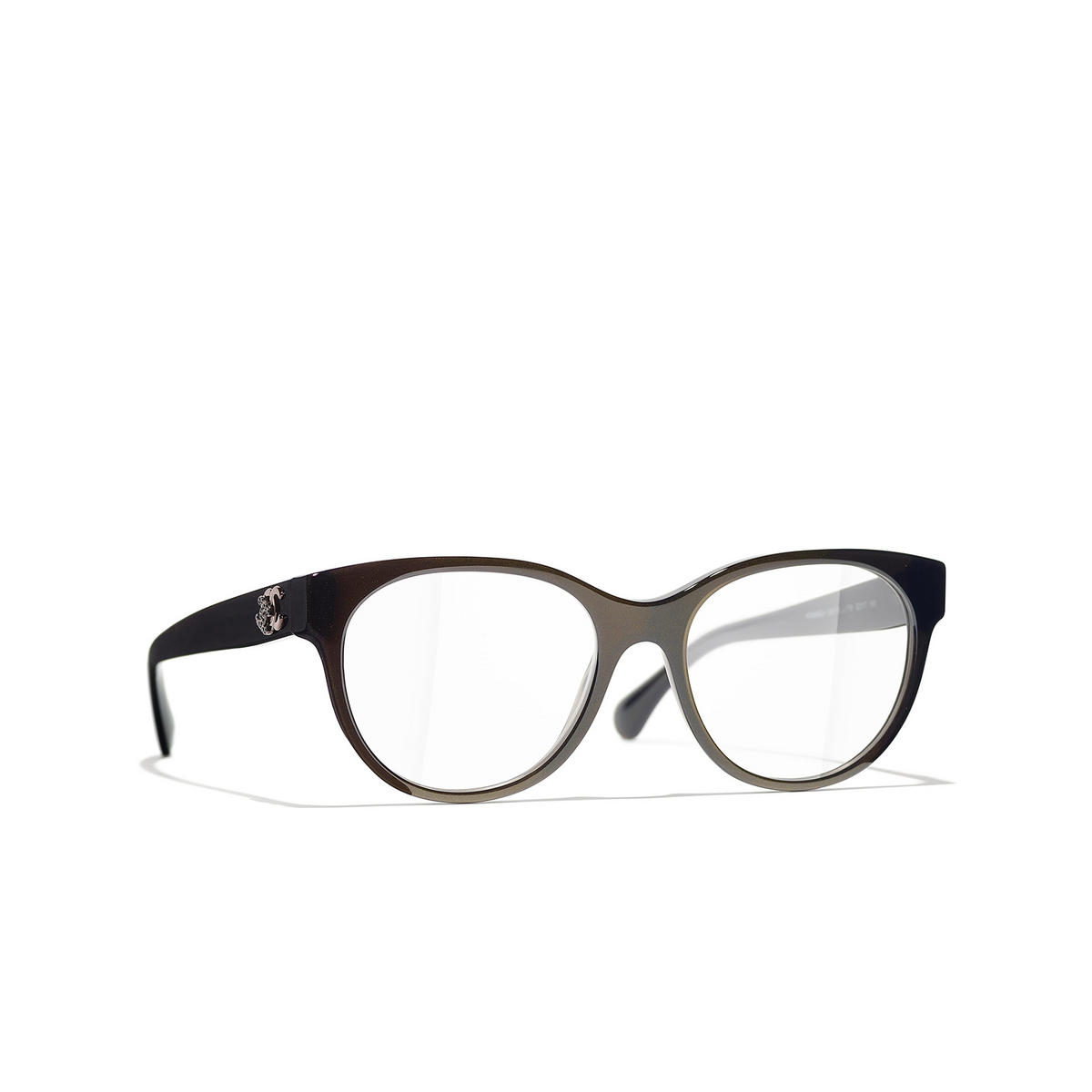 CHANEL butterfly Eyeglasses 1706 Brown - three-quarters view