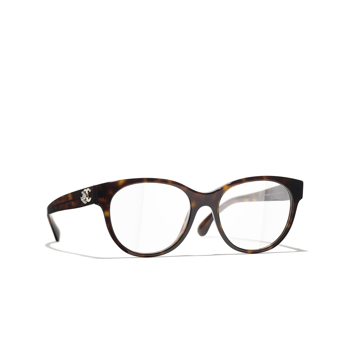 CHANEL butterfly Eyeglasses C714 Dark Tortoise - three-quarters view