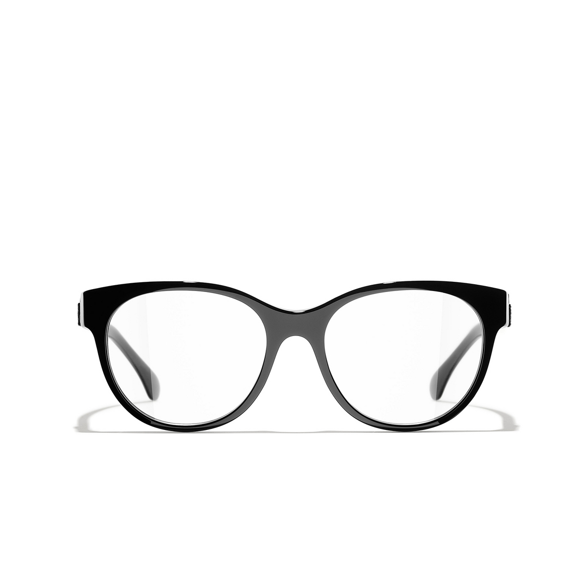 CHANEL butterfly Eyeglasses C888 Black - front view