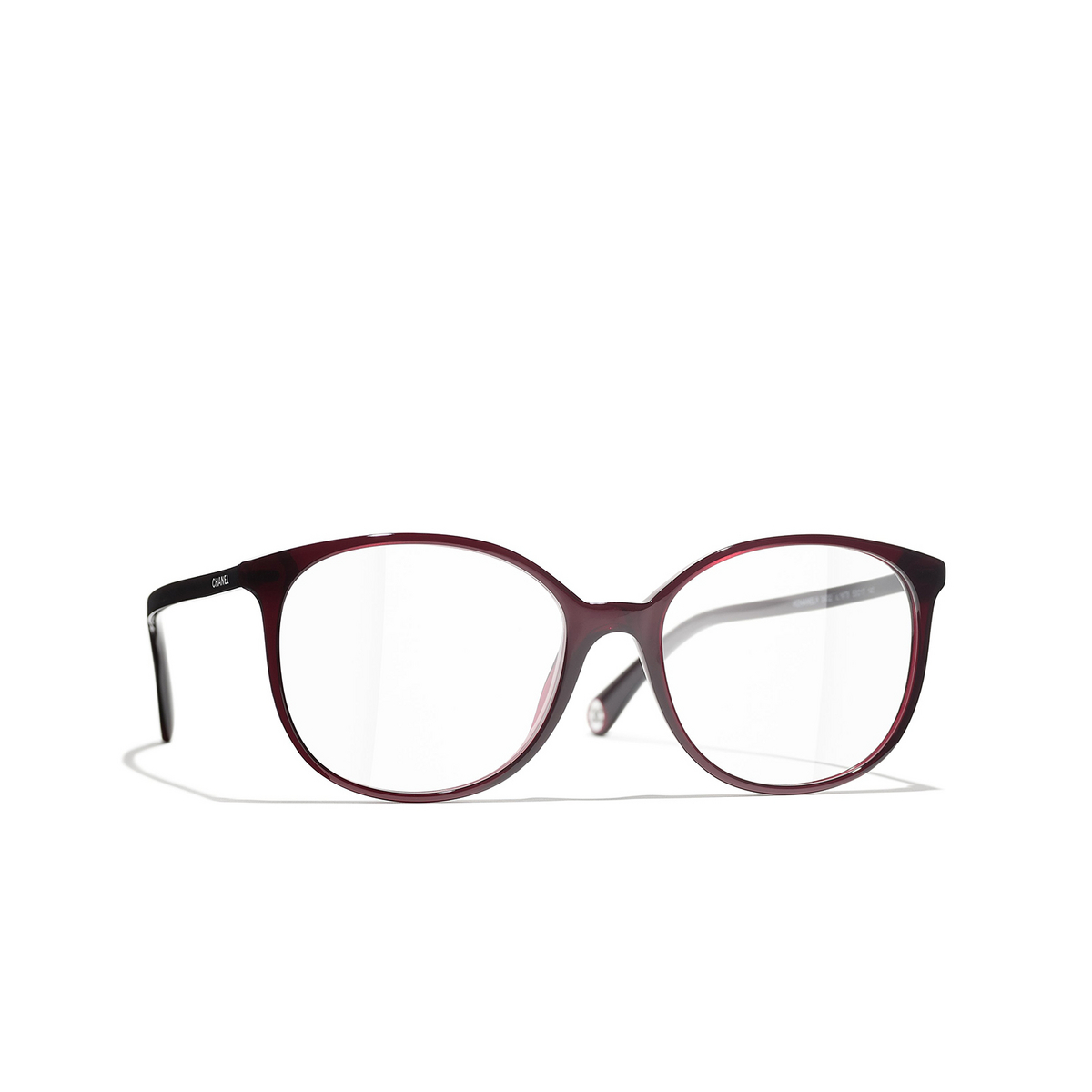 CHANEL pantos Eyeglasses 1673 Red - three-quarters view