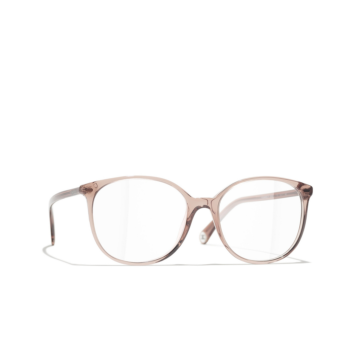 CHANEL pantos Eyeglasses 1709 Transparent Brown - three-quarters view