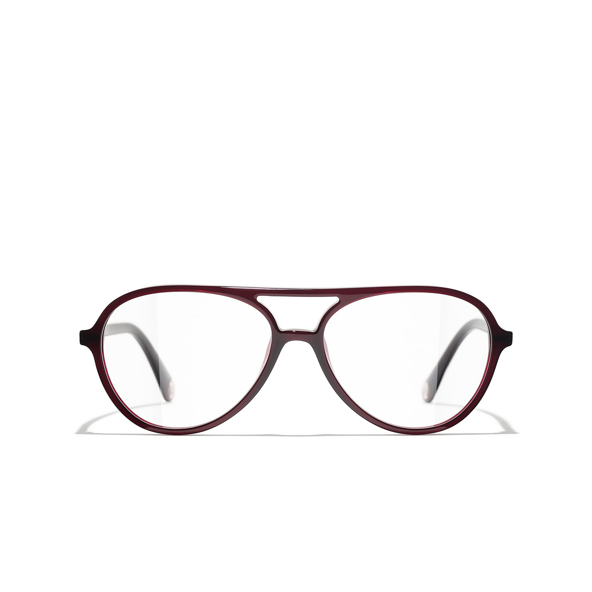 CHANEL pilot Eyeglasses 1673 Red - front view