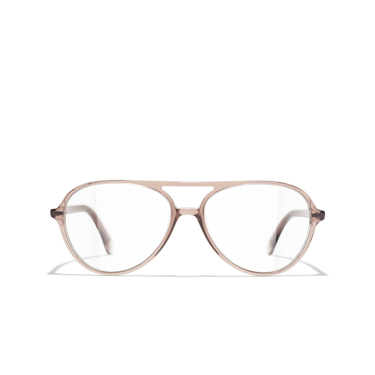 CHANEL pilot Eyeglasses 1709 Transparent Brown - front view