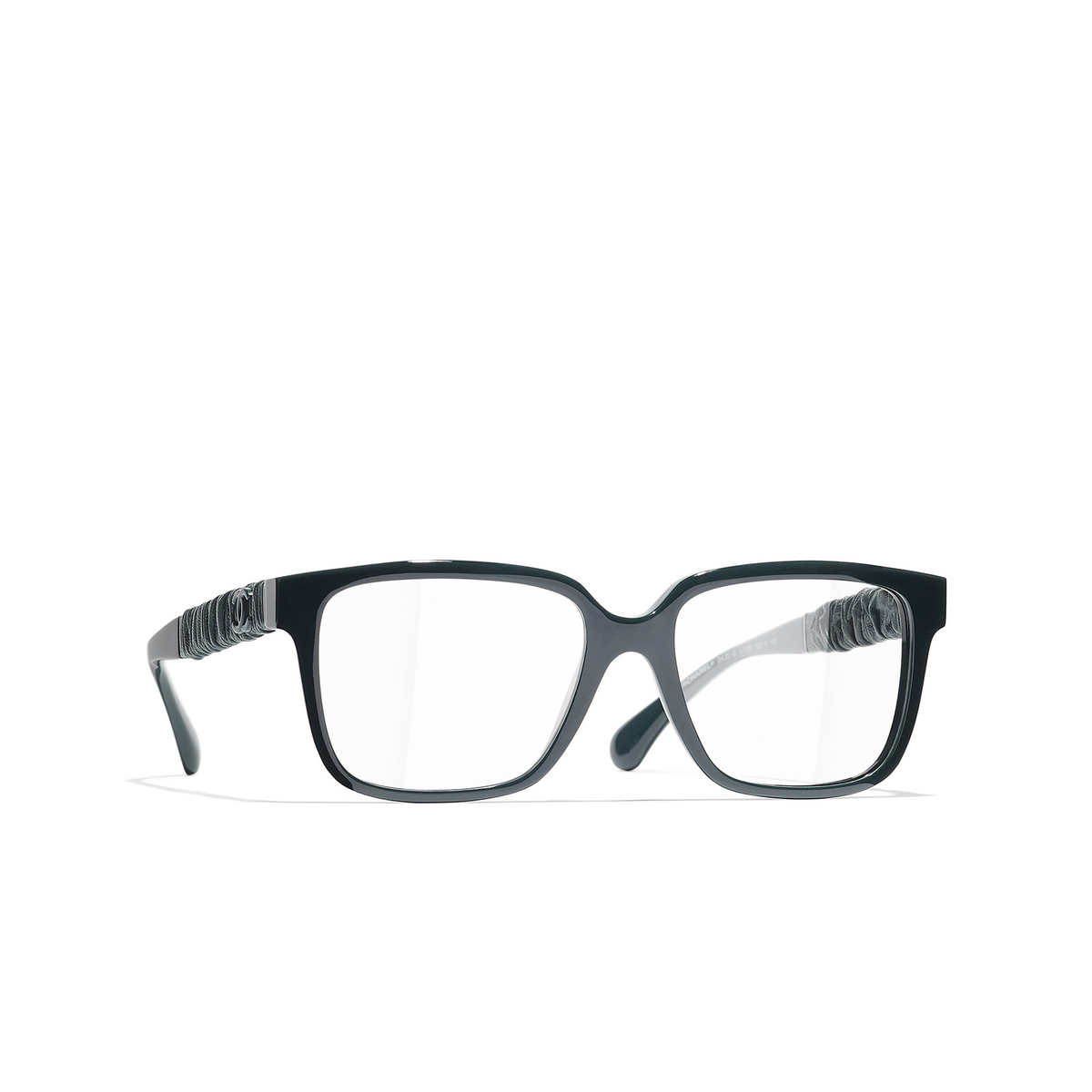 CHANEL square Eyeglasses 1459 Dark Green - three-quarters view